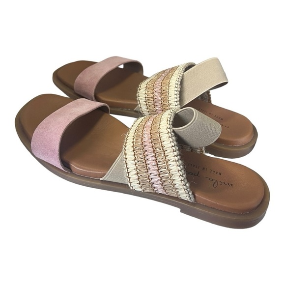 MILA PAOLI Made in Italy Double-Band Slingback Sandals Pink Tan Womens 8 - Picture 10 of 13